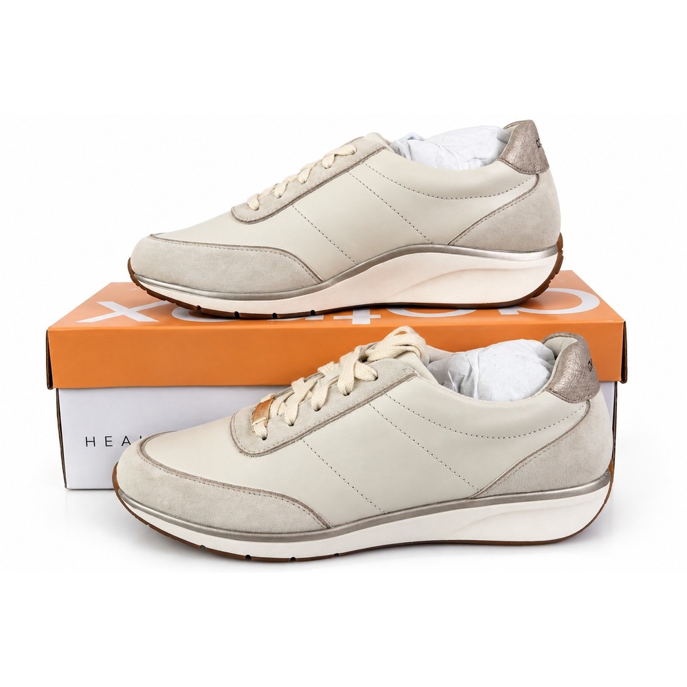 Aetrex Ivy Chalk CT303 Womens Sneakers White Leather Orthotic Shoes Size 9-9.5